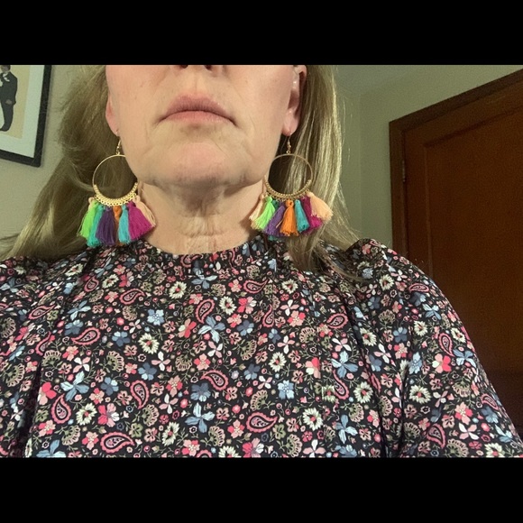 Tassel Hoop Earrings - Picture 9 of 9